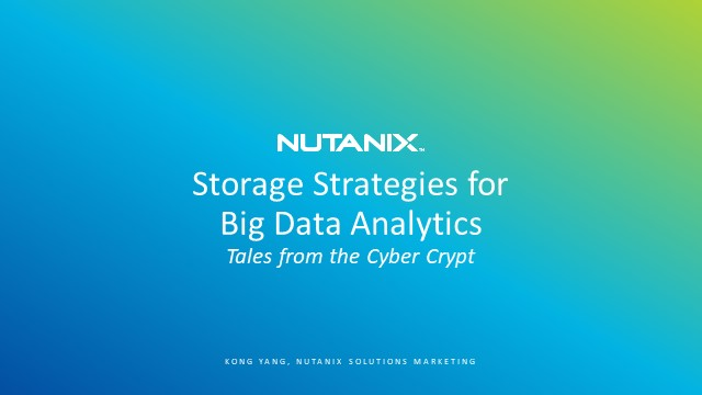 Storage Strategies for Big Data…